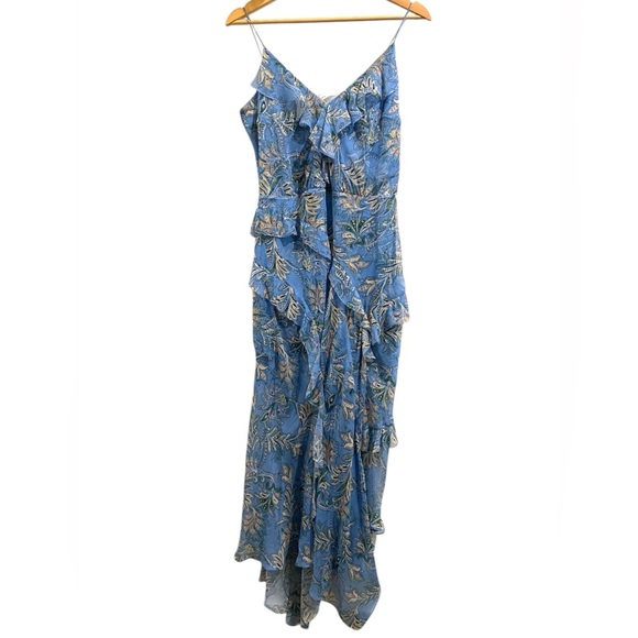 Veronica Beard Avenel Silk Chiffon Paisley Sweetheart Asymmetrical Midi Dress - Picture 2 of 6